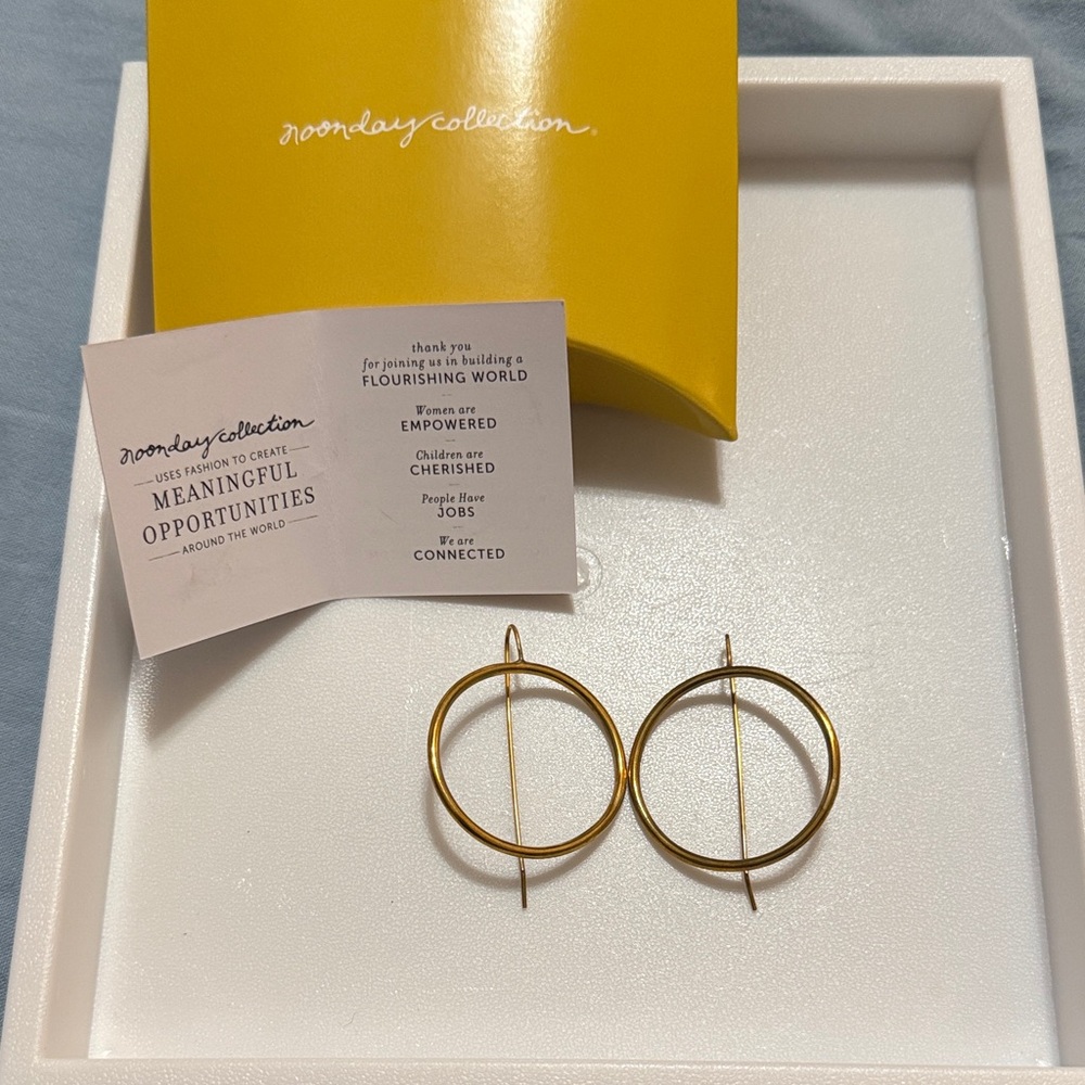 Noonday Collection Circular Brass Earrings